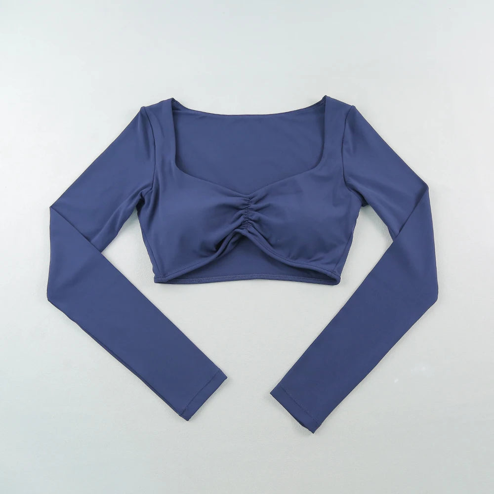 Quick Drying Breathable Short Yoga Sexy Clothes For Women Nude Feeling Fitness Tops Slim Fit Exercise Running Clothes