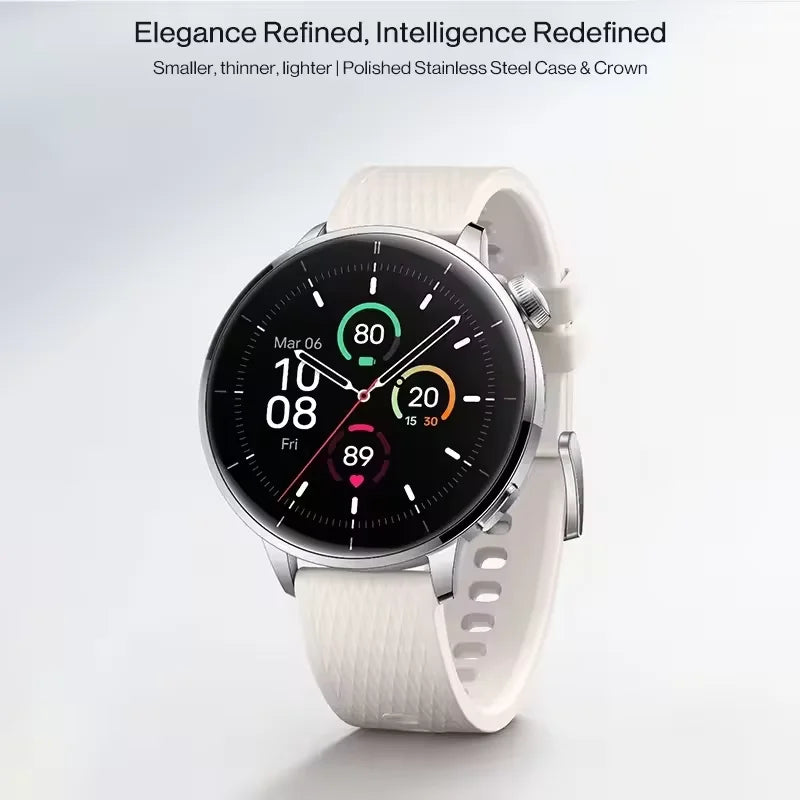 Global Version OnePlus Watch 3 43mm Smartwatch 1.32inches AMOLED Display Up to 60H Battery Life Wear OS by Google GPS NFC