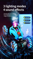 4WD RC Drift Car With Music Led Lights 2.4G Gesture Radio Remote Control Spray Stunt Car 360° Rotating Climbing Car Toys Gift