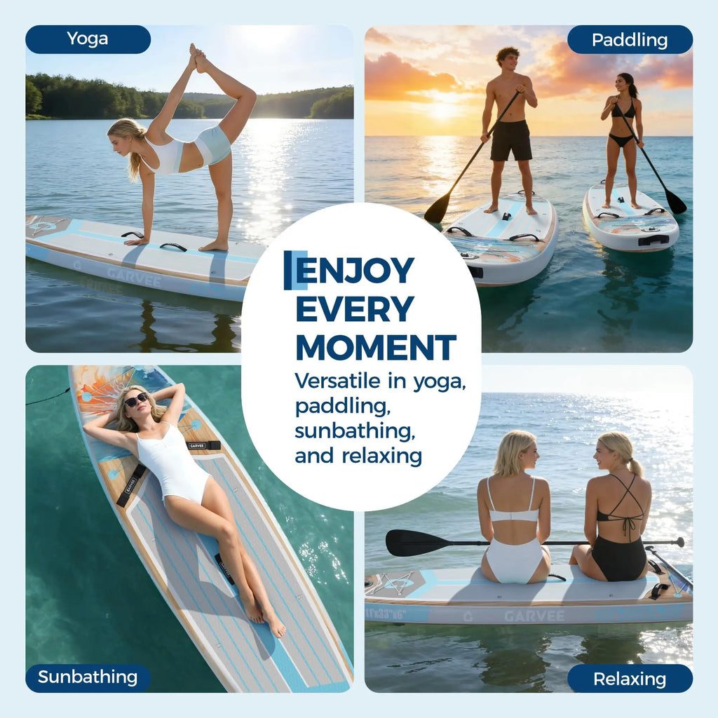 Inflatable Rise Up Paddle Board Stand-up Paddleboard Full Kits with Adjustable Paddle/Hand Pump for Outdoor Water Sports Surfing