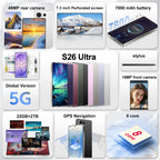 2026 Original Smartphone For S26 Ultra 5G 7.3HD AI 8-Core Dual Sim Card 16G+1TB Cell Phone Android Mobile Phones Unlocked