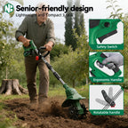 NewBeny Electric Garden Tiller Cultivator Scarifier Foldable Rototiller Soil Loosener Garden Tool