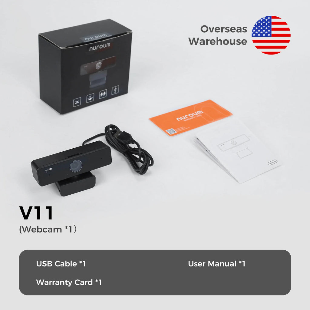 Nuroum 2K QHD Webcam 1440P 30FPS&1080P 60FPS Dual Mode, AI Noise Cancelling Mic,Streaming Camera, USB Plug & Play for PC/Mac