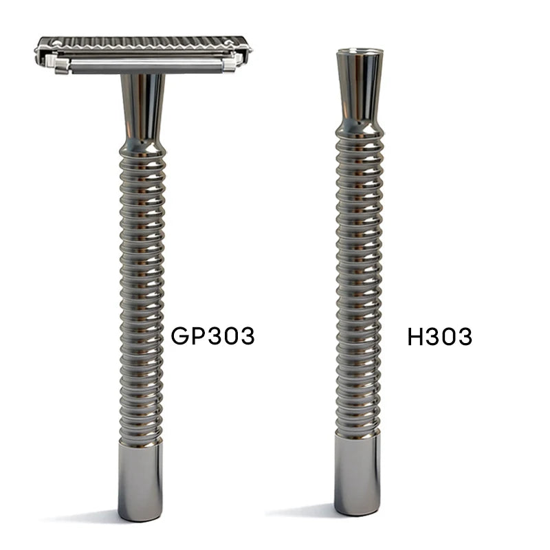 Shavcooo Glide Pro 4D Stainless Steel Safety Razor Eco-friendly Dual Half Shaving Shaver for Men Women Gift kit with Travel Box