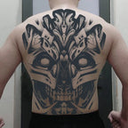 Magic Juice Ink Waterproof Tattoo Stickers Full Back Large Size Herbal Juice Temporary Tattoos Men Body Art Dragon Tiger