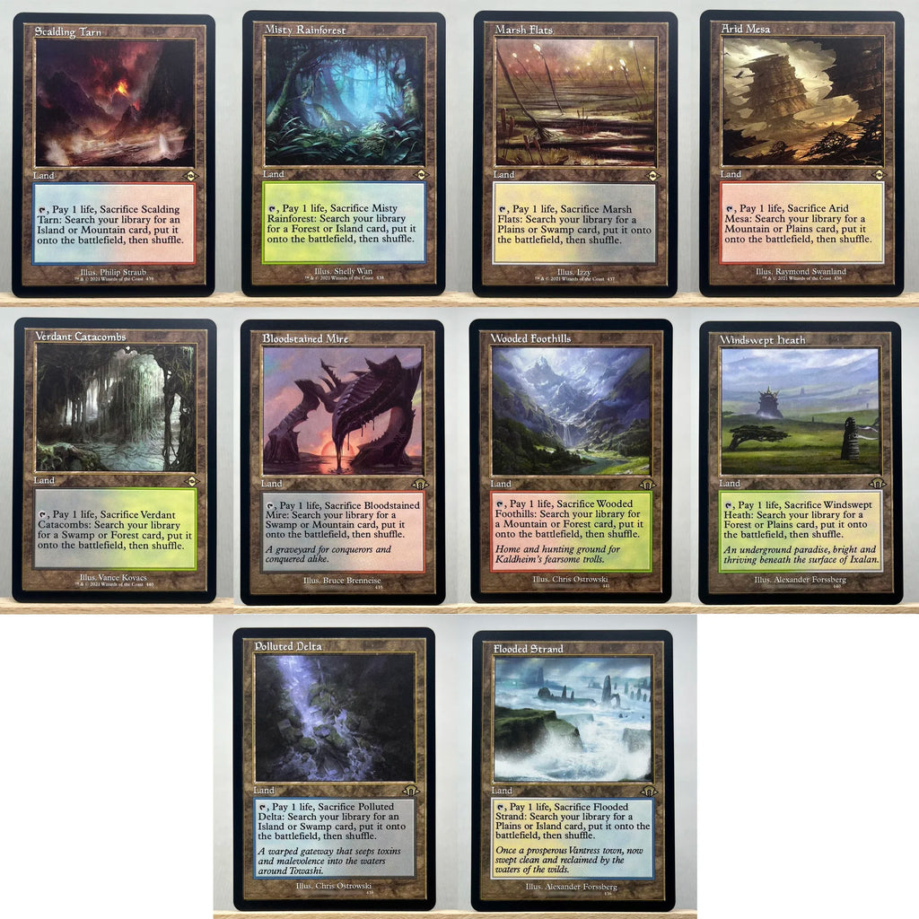 MH3 MH2 HOLO10-03 TCG magical Cards for Home Play Proxy fetch land Marsh Flats the Arid Mesa Misty Rainforest gathering