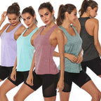 WANAYOU Sleeveless Yoga Shirts Women Quick Dry Running Sports Tank Top Sleeveless Fitness Gym Workout Top Yoga Vest
