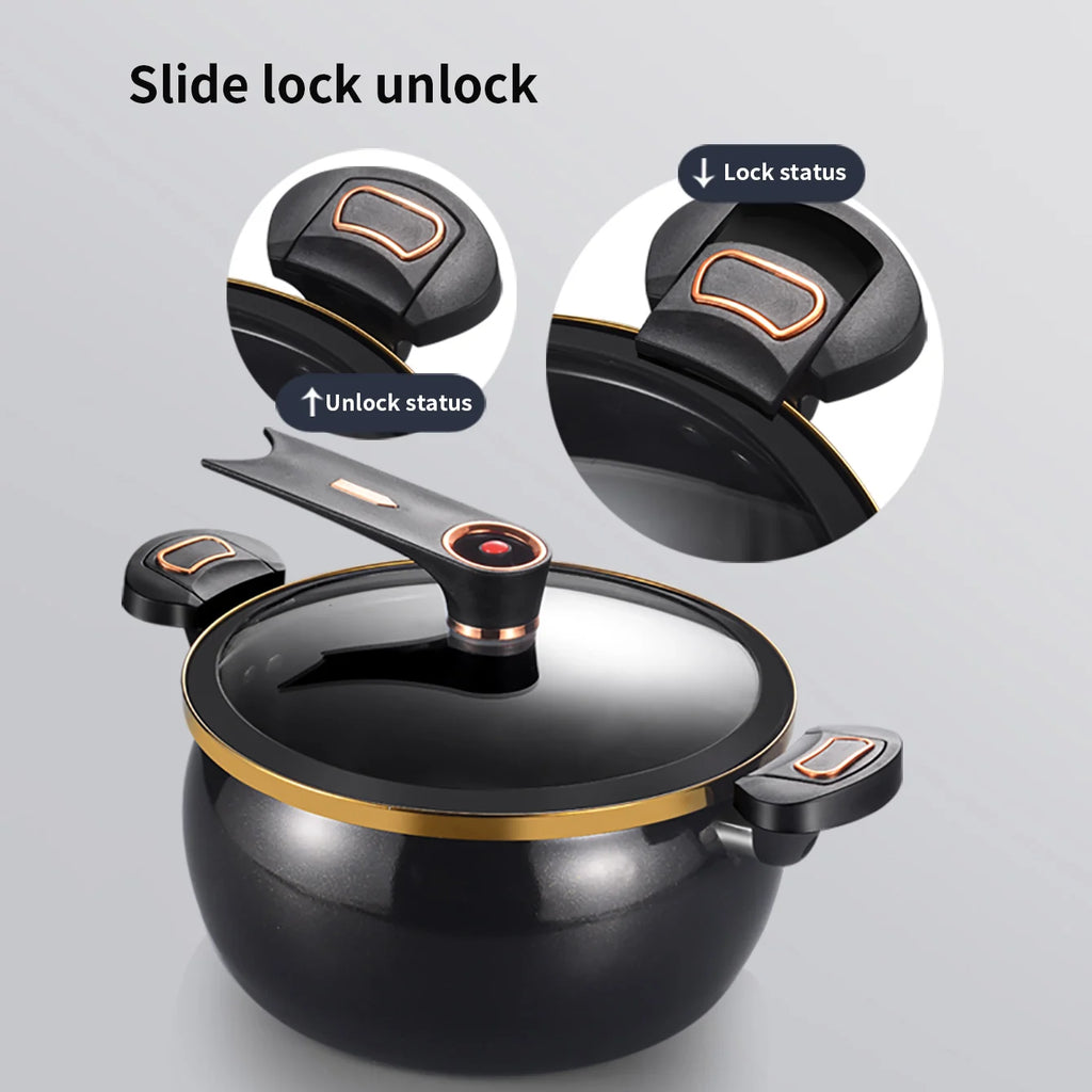 1 Piece of Fat Daddy Micro Pressure Cooker, 7L Large Capacity, 26cm, Suitable for Home Use, Multi-Functional Non-Stick Pot for Stewing and Cooking Soup, Compatible with Induction Cookers and Gas Stoves