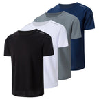 4/1 Pcs Men's Summer Multicolor Quick-drying Sports Short Sleeve Loose Breathable Fitness Running Badminton T Reflective Strip