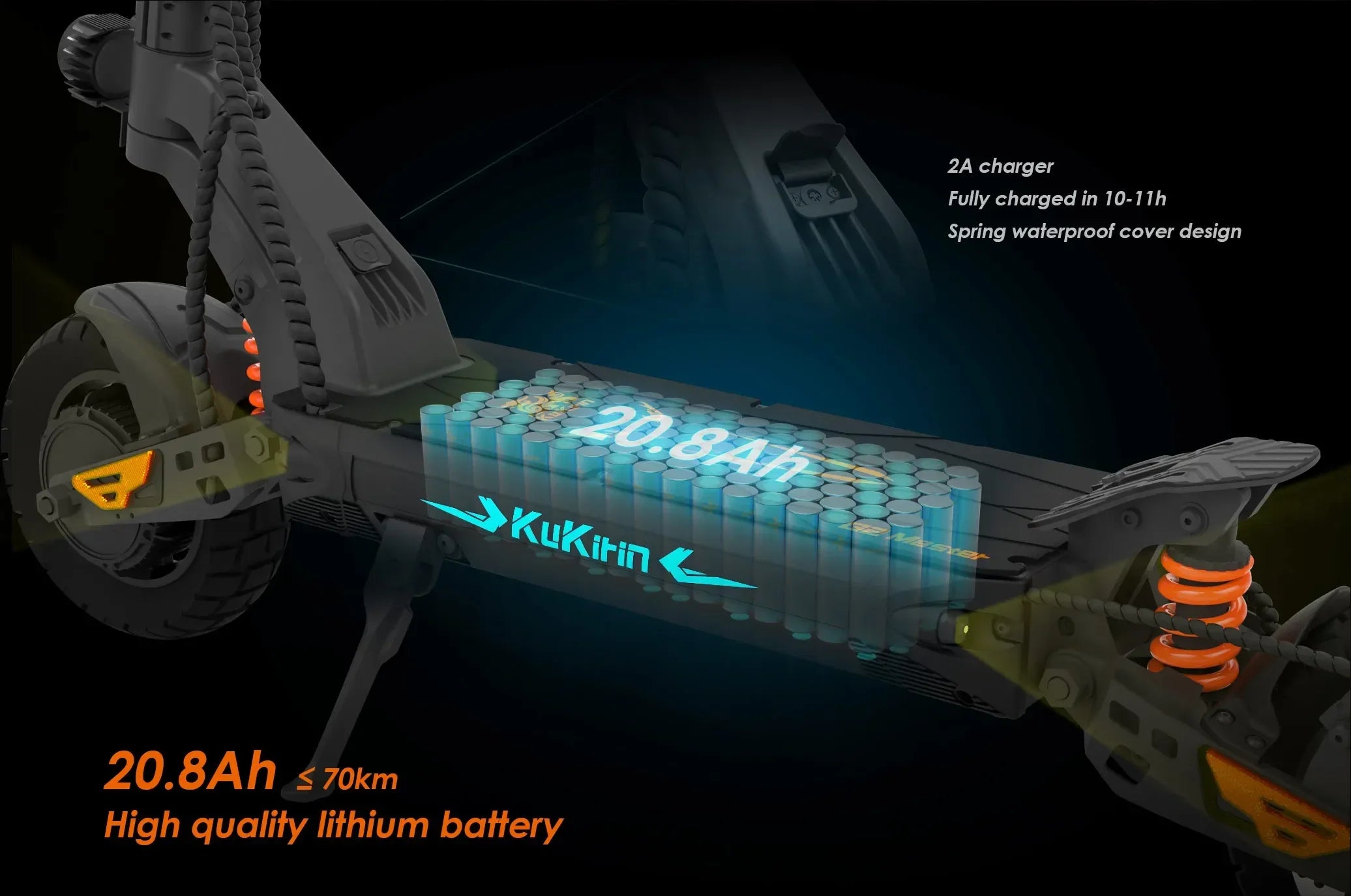 KuKirin G2 Master Electric Scooter 1000W*2 Dual Motor 52V 20.8Ah 60km/h Max Speed Front&Rear Disc Brake Hydraulic Shock Absorber