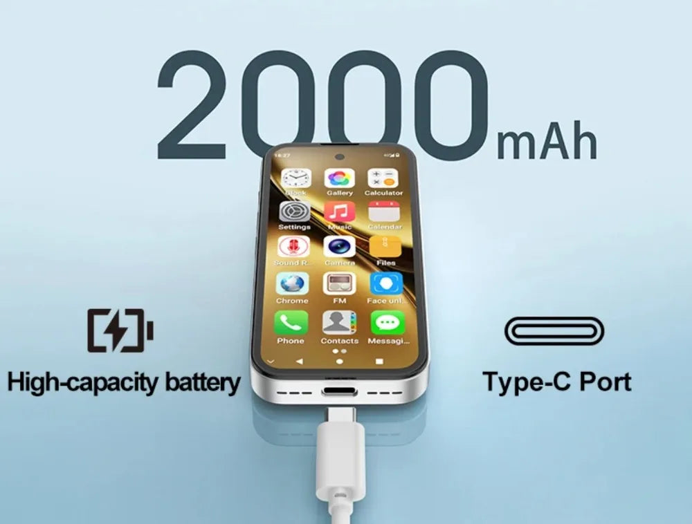 UNIWA Q333 4G Full Bands MINI Smartphone Android 3GB+64GB Mobile Phone 2000mAh Face ID WhatsApp GPS Small Phone Support TF Card
