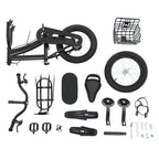 14" Kids Bike Adjustable Children's Bicycle Load 60kg w/Training Wheels+Basket+Backrest Rear Seat for 3-7 Year Old (White/Black)