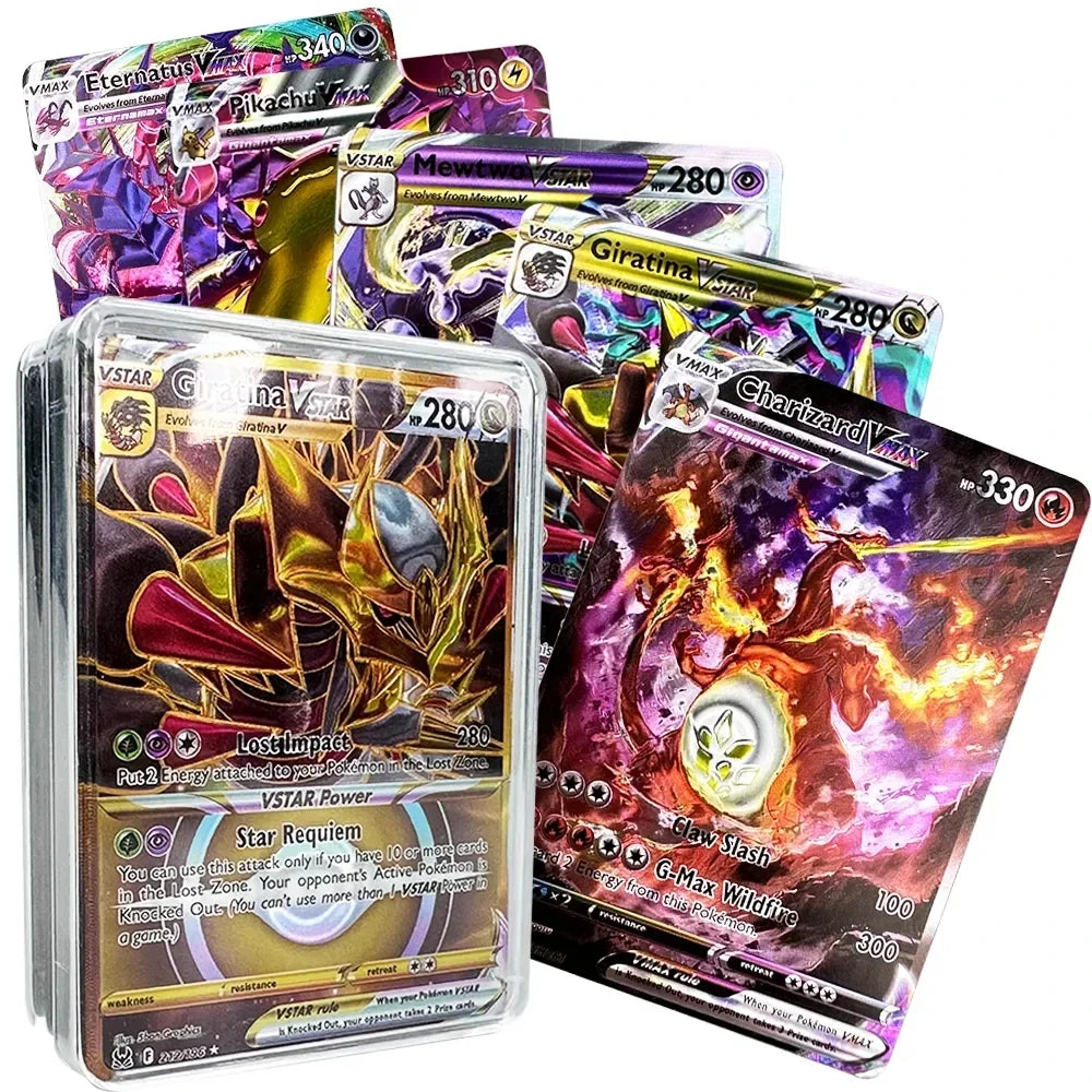 60-100Pcs New English French Spanish Pokemon Cards GX MEGA EX TAG TEAM Vstar Game Battle Card Hot Sale Collection Card Kids Gift