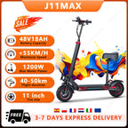 FREEBOY J11MAX EScooters,1200W Motor 48V18ah,Max speed 55km/h W/Seat Electric Scooters Aldult 11" Tire City Commuting E-Scooter