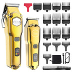 HATTEKER Professional Hair Clipper for Men Cordless Metal Barber Clipper and Trimmer Set Clipper for Hair Cutting Kit