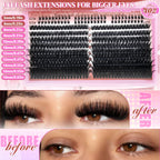60/402PCS 100D Eyelash Set with Lower Eyelashes Thick & Comfortable for Daily Wear Party Wedding Night Makeup Lash Extensions