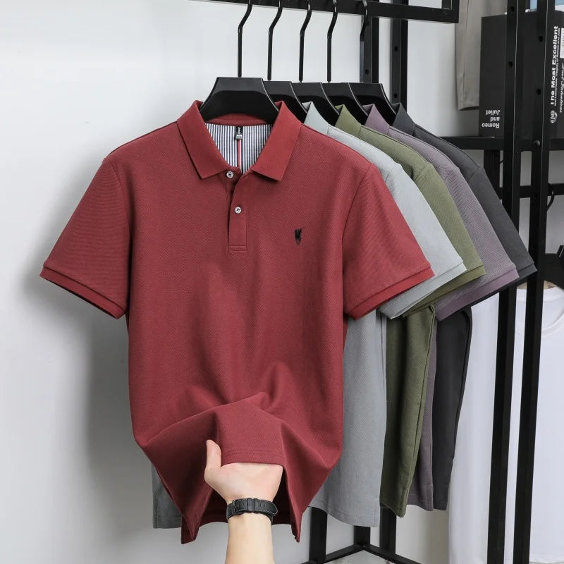 100% pure cotton short sleeved polo shirt high-end luxury brand fashion Paul Pony embroidery golf men's business casual T-shirt
