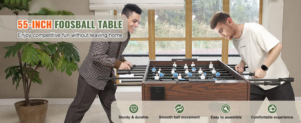 SucceBuy 55inch Foosball Table  Standard Size Foosball Table Indoor Full Size Foosball Table for Home, Family, and Game Room