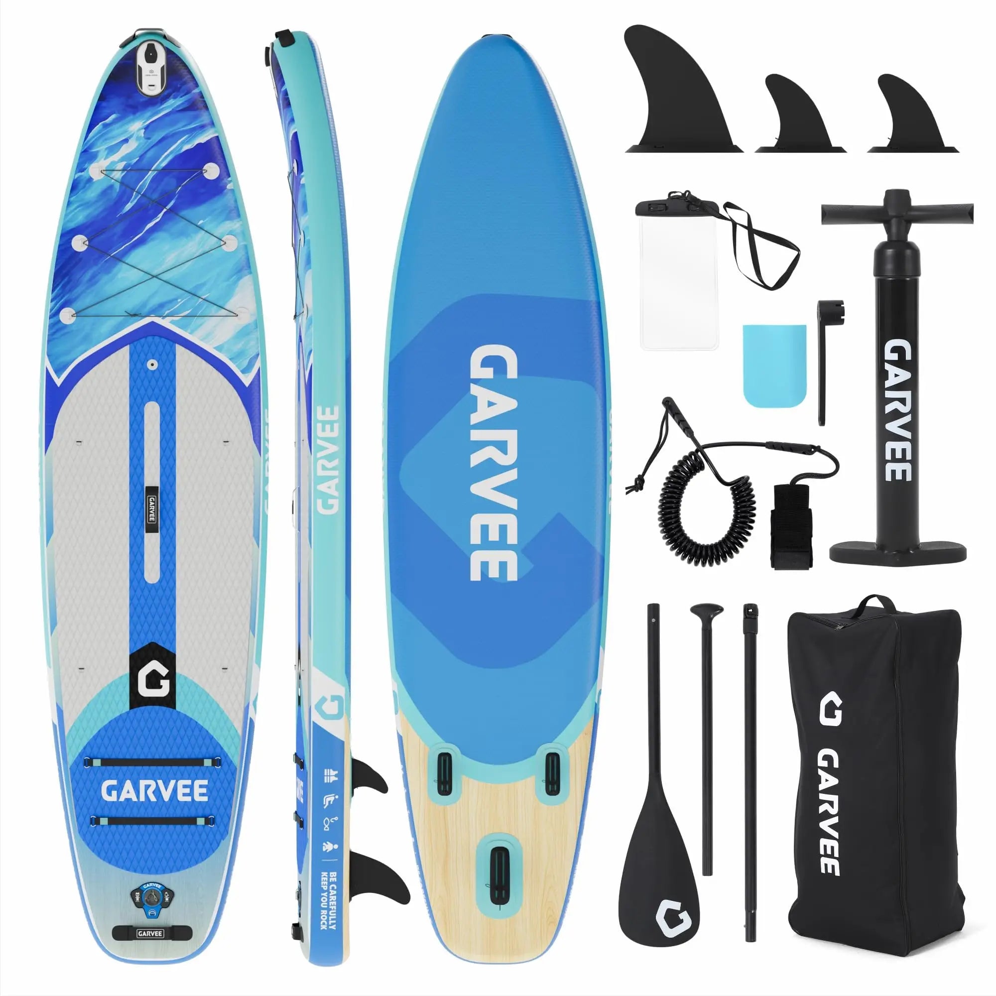 Inflatable Rise Up Paddle Board Stand-up Paddleboard Full Kits with Adjustable Paddle/Hand Pump for Outdoor Water Sports Surfing