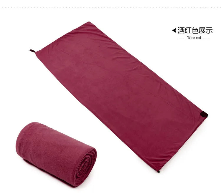 Portable Ultra-light Polar Fleece Sleeping Bag Outdoor Camping Tent Bed Travel Warm Sleeping Bag Liner Camping Sport Accessories