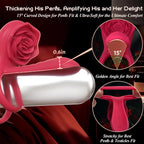 Rose Penis Ring Vibrator Female G-spot Clitoral Stimulation Male Ejaculation Delay Silicone CockRing Adult Sex Toy for Couples