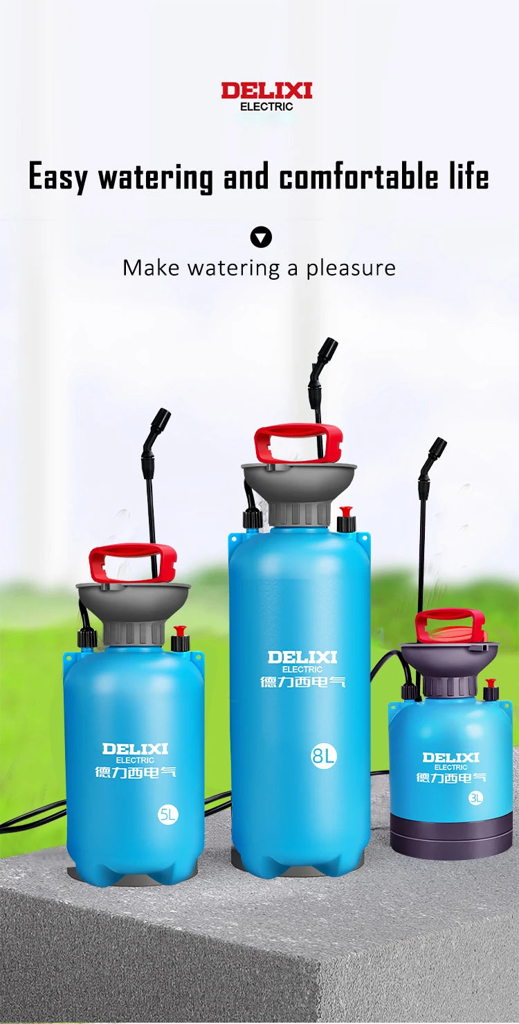DELIXI ELECTRIC 3/5/8L Garden Sprayer Hand Pump Pressure Sprayer,Multi-Purpose Hand Pressure Garden Sprayer,for Lawn Garden