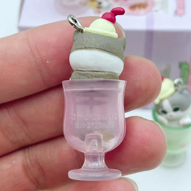 In Stock New Mofusand Cat Pudding Cold Drink Pendant Mini Figures Blind Box Anime Figures Ornaments Dolls Birthda Xmas Gifts Toy