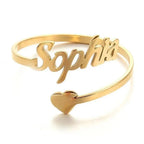 Personalized Custom Love Name Ring Fashion Valentine's Day Couple Rings Girlfriend Gift Heart Wedding Band Women's Jewelry