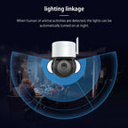 5MP Security Camera Outdoor Wireless 2.4G WIFI PTZ Auto Tracking Cameras Floodlight Color Night Vision IP66 Waterproof Two Way Audio Surveillance Cam
