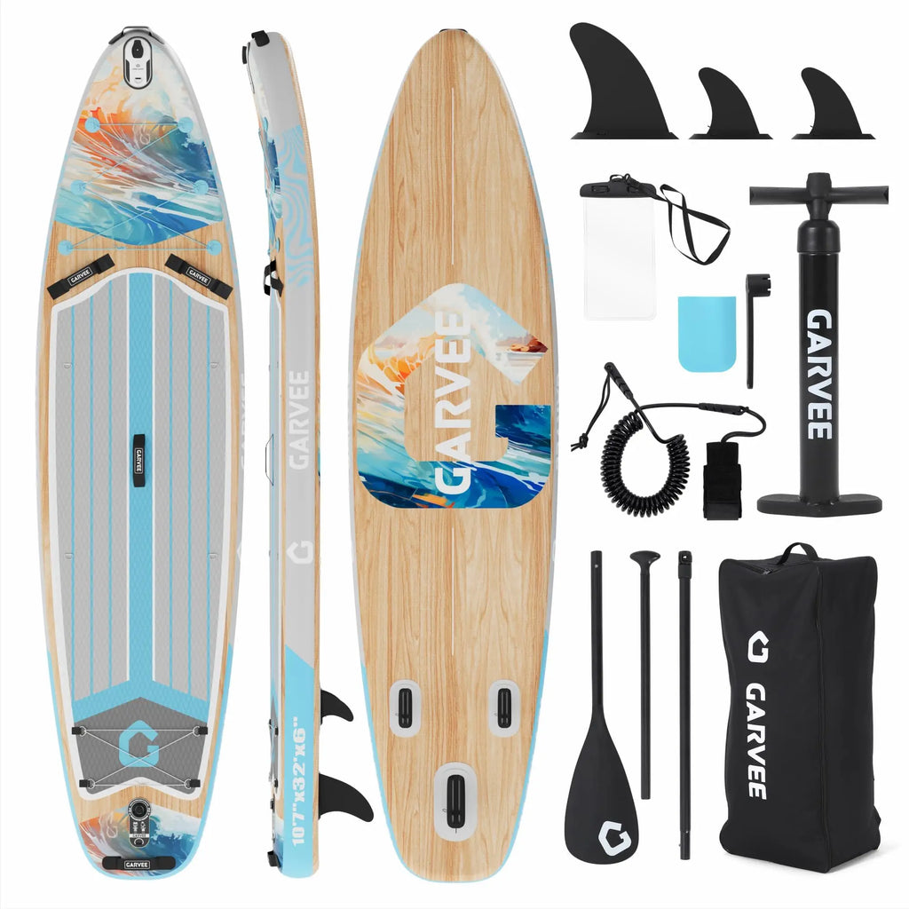 Inflatable Rise Up Paddle Board Stand-up Paddleboard Full Kits with Adjustable Paddle/Hand Pump for Outdoor Water Sports Surfing