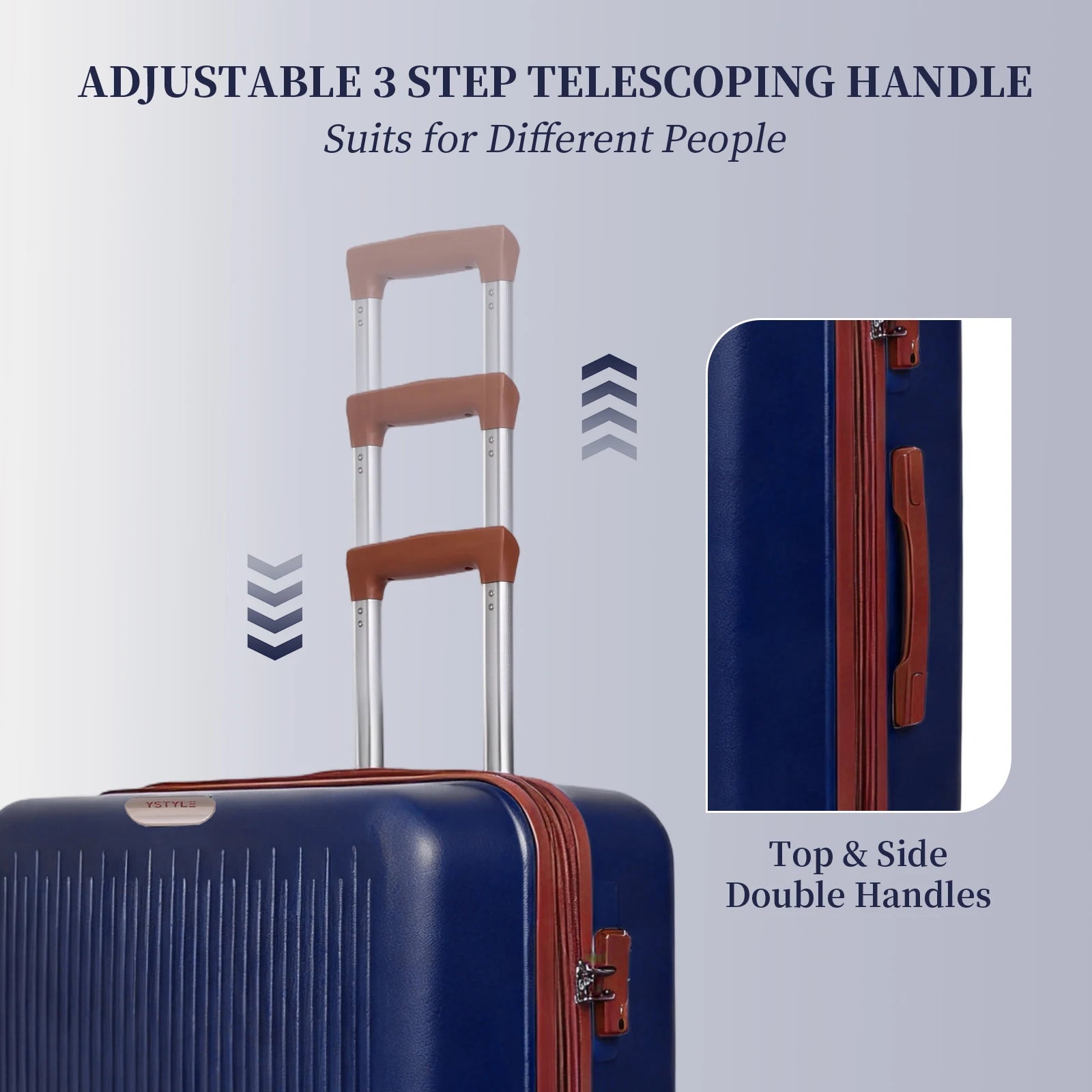 Premium Thickened 5-Piece Luggage Set, 20/24/28 Inch Trolley Suitcase Equipped with 360° Swivel Wheels & Safety Lock, Sturdy Multi-size Case for Business & Daily Travel