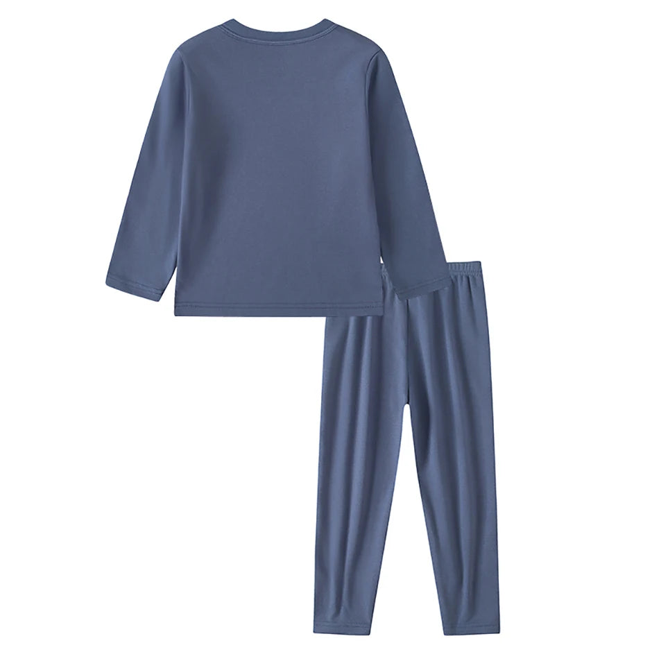 2piece Set Of Children's Autumn And Winter Round Neck Warm Casual Suit For Boys And Girls Comfortable Sports Home Base Shirt Set