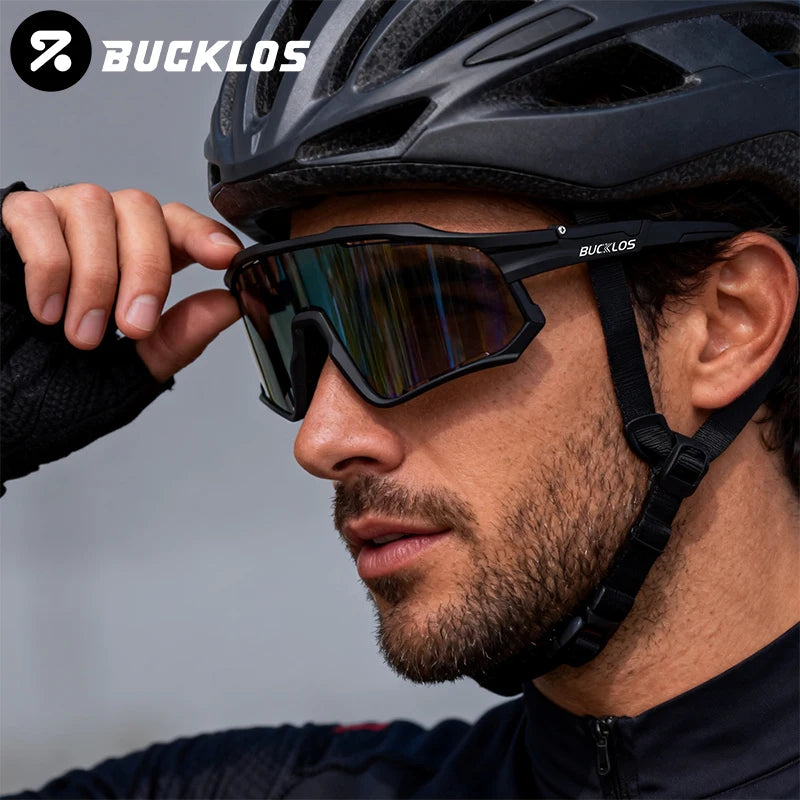 BUCKLOS Polarsized Cycling Glasses UV400 Road Mountain Bike Goggles TR-90 Frame Windproof Outdoor Sports Eyewear Cycling Parts