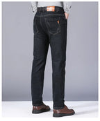 Men Fashion Straight Jeans Men 2025 New Stretch Slim Fit Pants Comfortable Soft Business Denim Trousers Male Brand Clothing