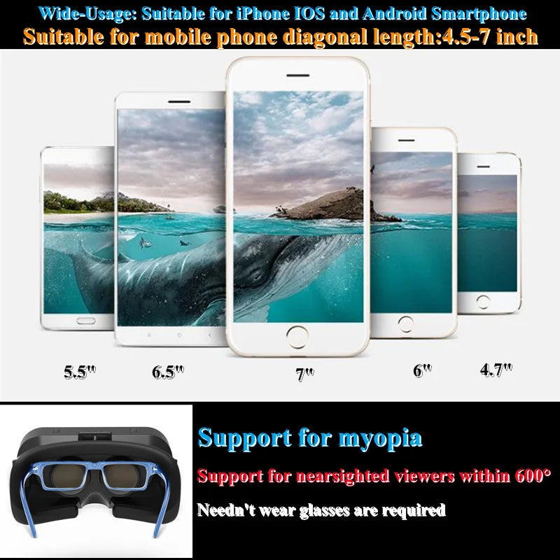 Shinecon VR Glasses 3D Headset Virtual Reality Device Helmet Goggles Lenses Mobile Smartphone Smart Phone Cell Realidade Viar VR
