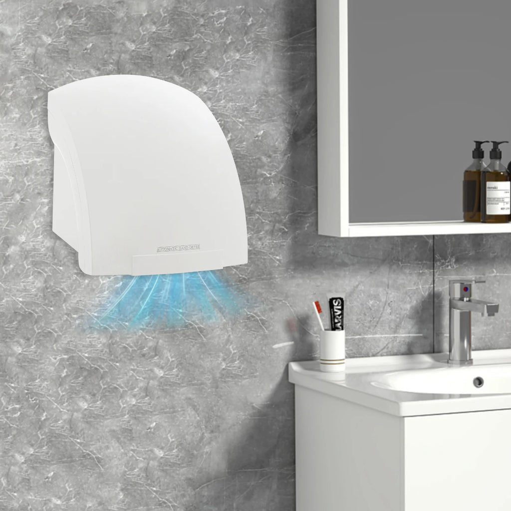 Electric Hand Dryer, Commercial Compact Air Hand Dryer, Automatic Hand Air Dryer  White 220-240V