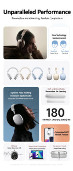 Picun F8MAX ANC Wireless Headphone 59dB Hybrid Active Noise Canceling Spatial Audio Earphone Bluetooth 6.0 Over Ear Headset 180H