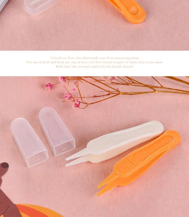 Baby Nose Cleaner Tool Toddler Nasal Cavity Care Supplies Kids Safety Tweezers Cleaning Forceps Baby Essentials Plastic Tweezers