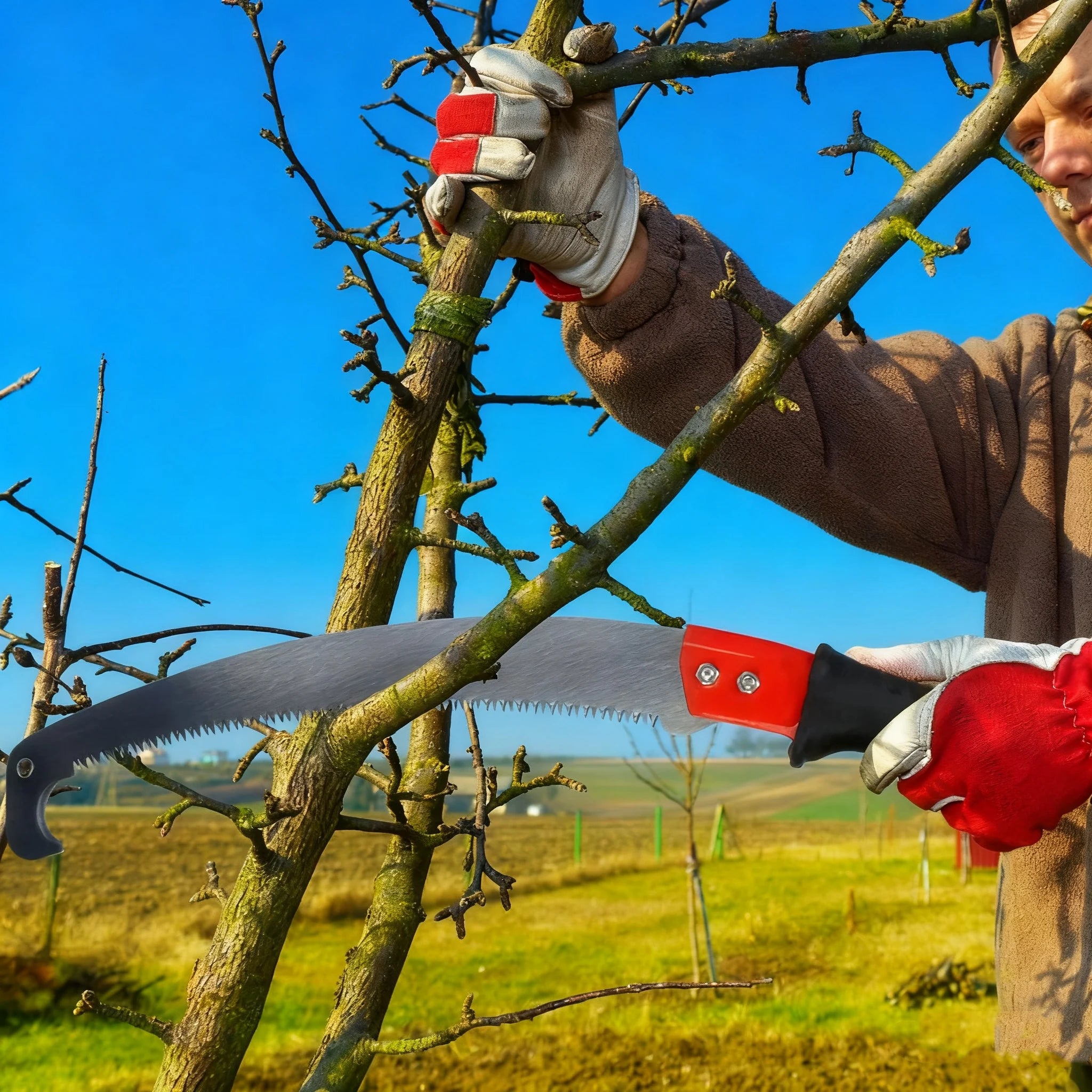 Extended double-hook aerial saw, multi-functional garden pruning saw, telescopic fruit tree pruning saw, garden pruning tool