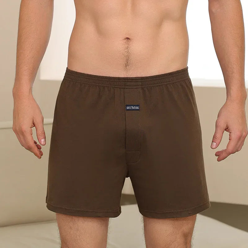 Men's Aro Pants Underwear 100% Pure Cotton Home Sleeping Pants Loose Breathable Men's High Waisted Four Corner Boxers Shorts
