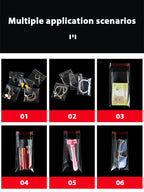 100PCS Opp Self-adhesive Transparent Plastic Bag Clothing Jewelry Packaging Self adhesive Biscuit Candy Packaging Cellophane Bag