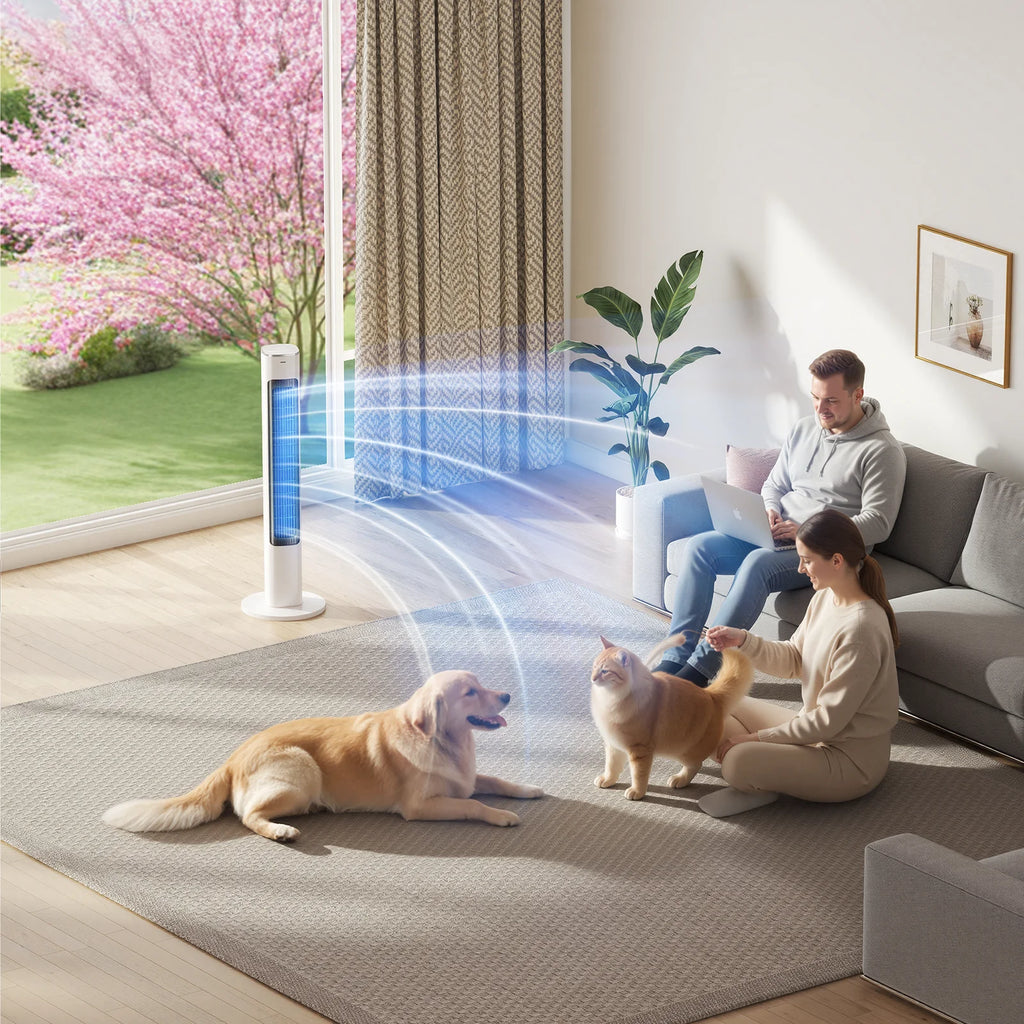 Patbrela 40inch Electric Tower Fan, 4 Speeds, 51° Oscillation, Remote Control, 12H Timer, 45W with Touch Control