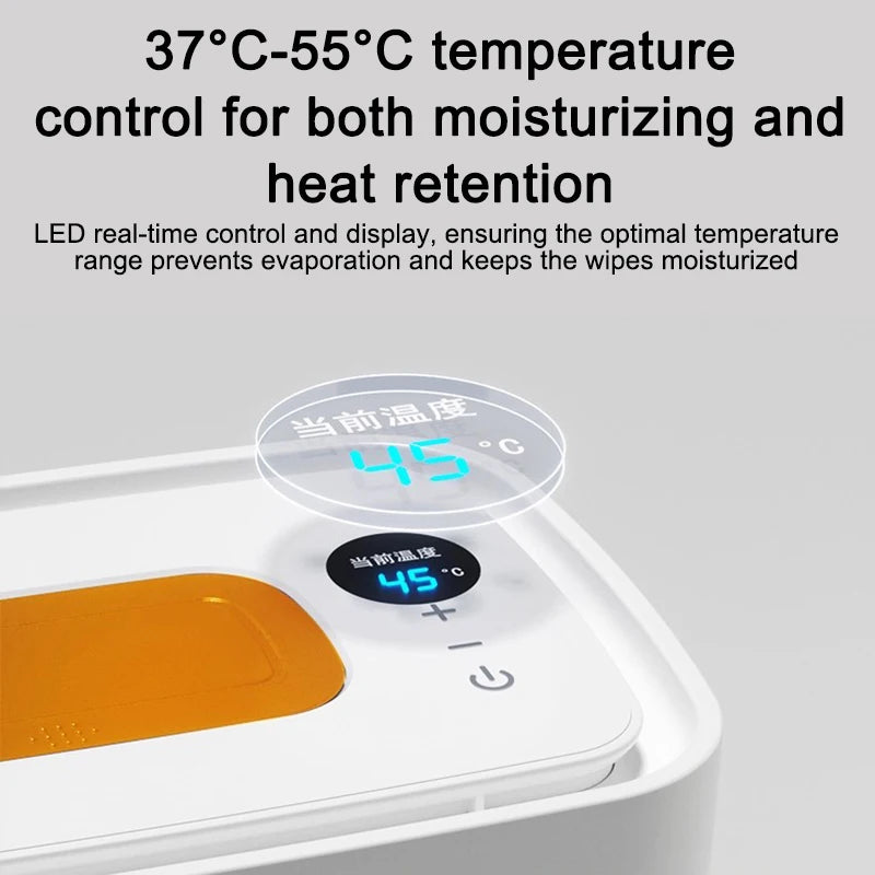 Portable Baby Wipes Heater Wet Towel Dispenser Thermostat Warmer Tissue Paper Case Napkin Electric Heating Insulation Display