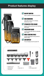 VGR 644 gradient hair cutting combination electric shaver rechargeable professional men's hair clipper carving electric pusher