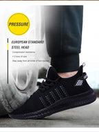 Work Safety Shoes Summer Breathable Men Air Cushion Work Protective Sneakers Anti-Puncture Work Shoes Male Steel Toe Shoes