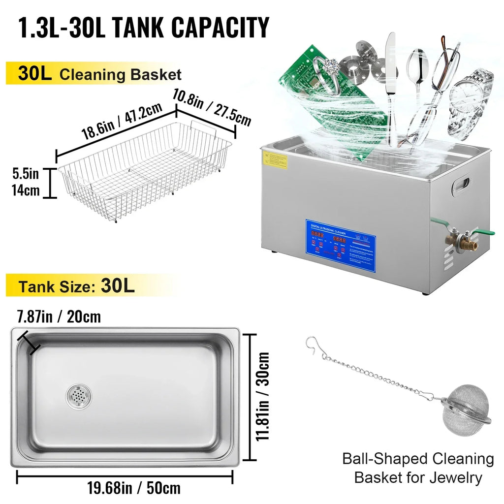 SIHAO 1.3L 2L 3L 6L 10L 15L 22L 30L Ultrasonic Cleaner Lave-Dishes Portable Washing Machine Diswasher Ultrasound Home Appliances