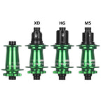 green RUJIXU SLR I9 690 Click Hub 7 Bearing MTB Mountain Bike Hub Front Rear 32Holes QR TA BOOST Disc Brake Bicycle MS/XD Hubs