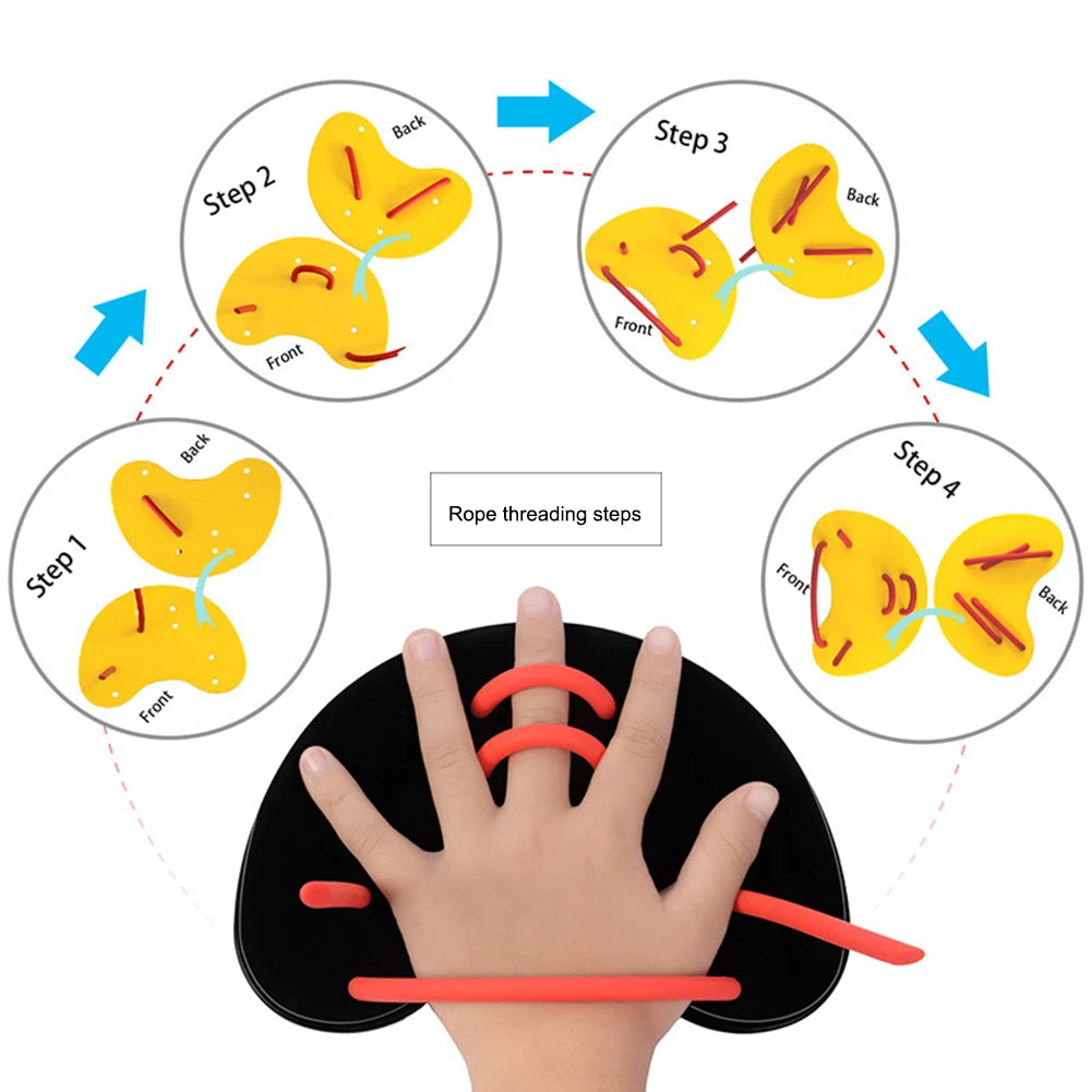 Silicone Swimming Correction Hand Fins Lightweight Water Sports Gloves Paddle Portable Adjustable Auxiliary Teaching Accessories