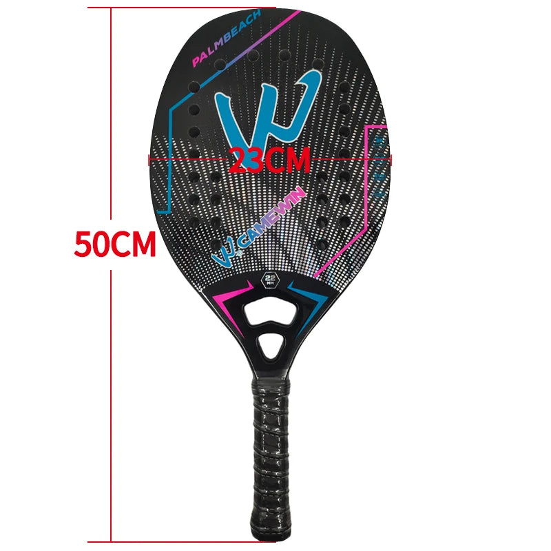 Camewin 3K Beach Tennis Racket Full Carbon Fiber Rough Surface Outdoor Sports Racket For Men Women Adult Tennis Racket The New