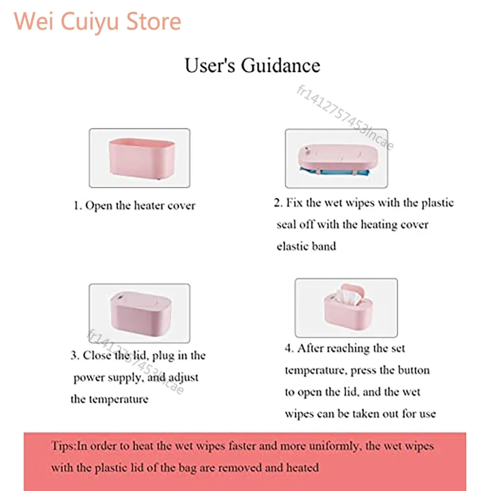 Baby Wipe Warmer Heater Wet Towel Heating Box Portable Home Car Use Mini Dispenser for Disinfecting Wipes Napkin